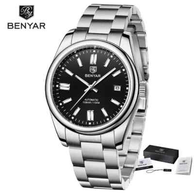 BENYAR, BY-5185 Men Mechanical 10Bar Waterproof Automatic Watch Stainless Steel 