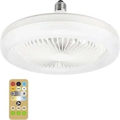 modern Ceiling Fan with Light and Remote, Socket Fan 3 Colors Adjustable LED,E27