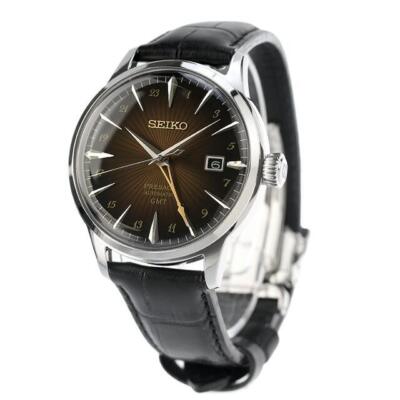 Pre-owned Seiko Presage Sary243 Cocktail Japan Time Automatic Mechanical Gmt Elegant Watch In Black