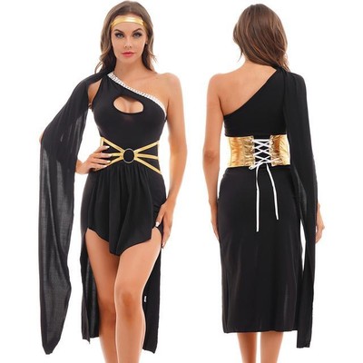 Womens Roman Empress Costume Halloween Ancient Greek Toga Cosplay Fancy Dress