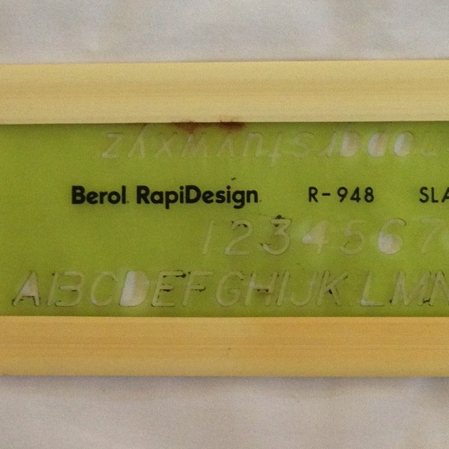 Berol RapiDesign R-948 Slanted Lettering Guide Template - 1/4 Inch - Pre-Owned