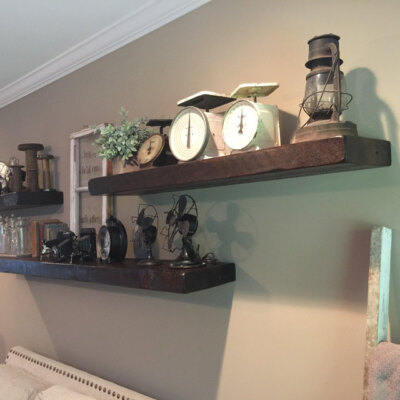 Floating shelf reclaimed barn wood Premium 2in thick floating shelves USA made