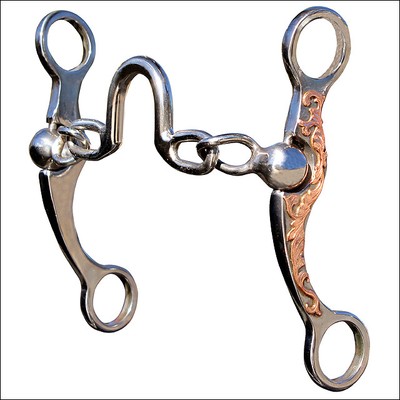 New 5/" Western Curb Medium Port KMSS Copper Wire Wrapped Bit 9/" Shank $47 Retail