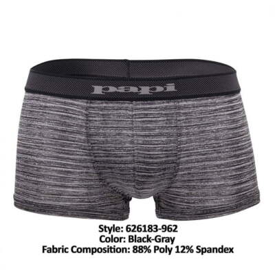 Papi  Men's Brazilian Cool Trunk Boxer Briefs 2 Pack Comfort Fitting Underwear