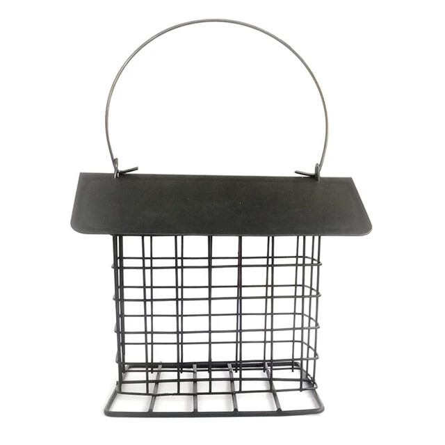 Outdoor Hanging Bird Feeder Cage Simple Wild Bird Feeder Metal Wire Tube Waterpr