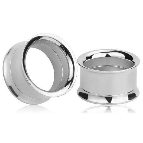 Ear Gauges Stainless Steel Ear Plugs Hollow Centered Flesh Tunnels Eyelets 2PCS