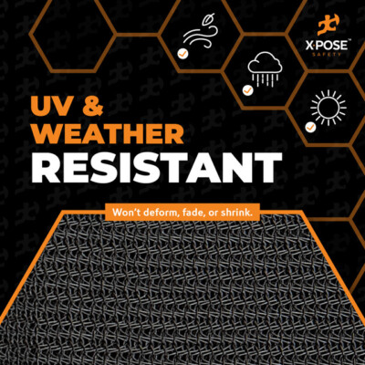 Xpose Safety Heavy Duty Mesh Tarp, 7’ x 14’ Multipurpose Black Protective Cover