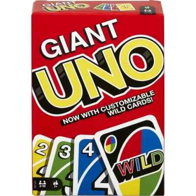 Giant UNO Card Game for Kids, Adults and Family Night, 108 Oversized Cards for 2