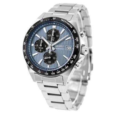 Pre-owned Seiko Selection Men Watch Sbtr041 Blue Dial Chronograph Stainless Steel Quartz