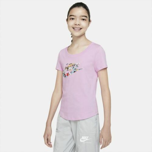 Nike Girls Sportswear T-Shirt Pink Floral CZ1245-676 NWT