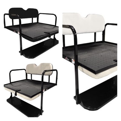 BEST REAR BACK SEAT NO WOOD EASIEST INSTALL YAMAHA EZGO CLUB CAR GOLF CART FLIP 