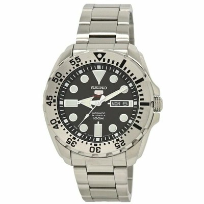 Pre-owned Seiko Men's Srp599j1 Analog Watch Automatic Stainless Steel Black Dial 44mm