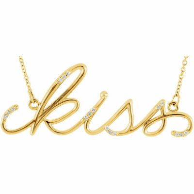 JADiamonds Diamond Kiss 16.35" Necklace In 14K Yellow Gold