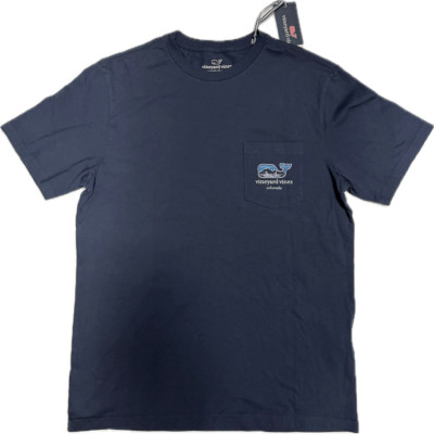 Vineyard Vines Men Size S T Shirt graphic go fishing scene colorado Blue New