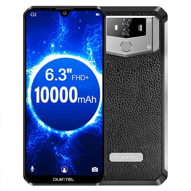 OUKITEL K12 Waterdrop Android 9 6GB 64GB 10000mAh OTG NFC Smartphone Unlocked 4G