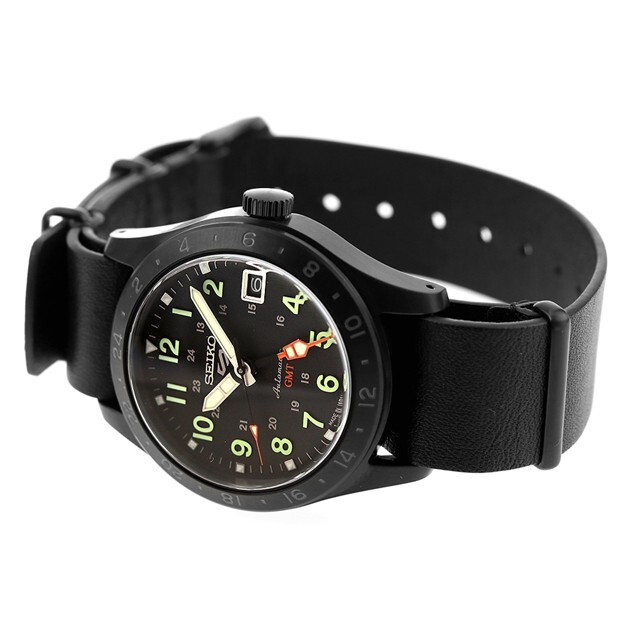 Pre-owned Seiko Psl  5 Sports Sbsc013 Field Sports Gmt Mechanical Automatic Watch Black