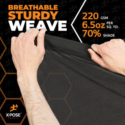 Xpose Safety Heavy Duty Mesh Tarp, 7’ x 14’ Multipurpose Black Protective Cover