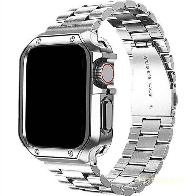 Case+ Stainless Steel Metal Strap for Apple Watch Series 9 8 7 6 SE 5 Ultra 2 49