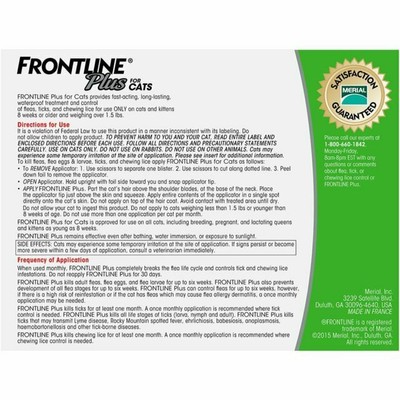 FRONTLINE PLUS FOR CATS & KITTENS 8 WEEKS AND OLDER - 6 PACK - FREE SHIPPING