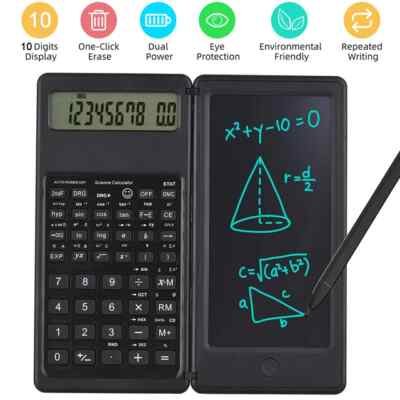 Upgraded Solar Scientific Calculator with LCD Notepad Functions Professional Cal
