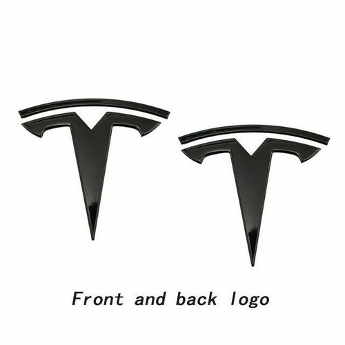 Metal Alloy Front Hood & Rear Tesla Emblem T Logo Badge For Tesla Model 3