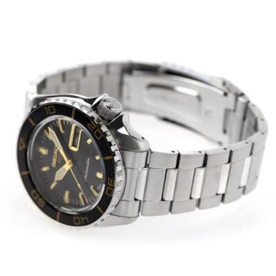 Pre-owned Seiko 5 Sports Sbsa261 Men Watch Japan Black X Gold Automatic Mechanical Diver