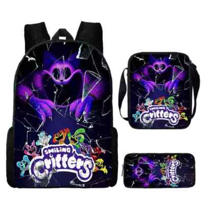 3 Pieces Smiling Critters School Bags Set - Backpack, Shoulder & Pencil Bag