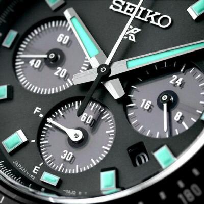 Pre-owned Seiko Prospex Sbdl105 Speedtimer The Black Series Solar Chrono Watch Men Limited