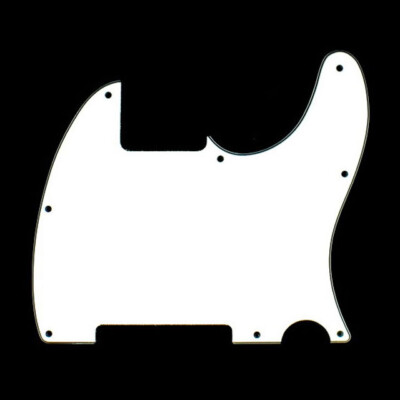 (B25) Replacement Tele Esquire Style Guitar Pickguard, 3ply White