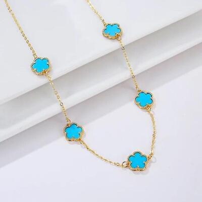 Women Five Leaf Clover Necklace Fashion Geometric Necklace Sweetromantic Jewelry
