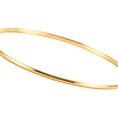 Pre-owned Roxx Fine Jewelry Bangle Bracelet 2mm 14k White Gold Polished 7.5" Slip On 1/8" Wide Stackable