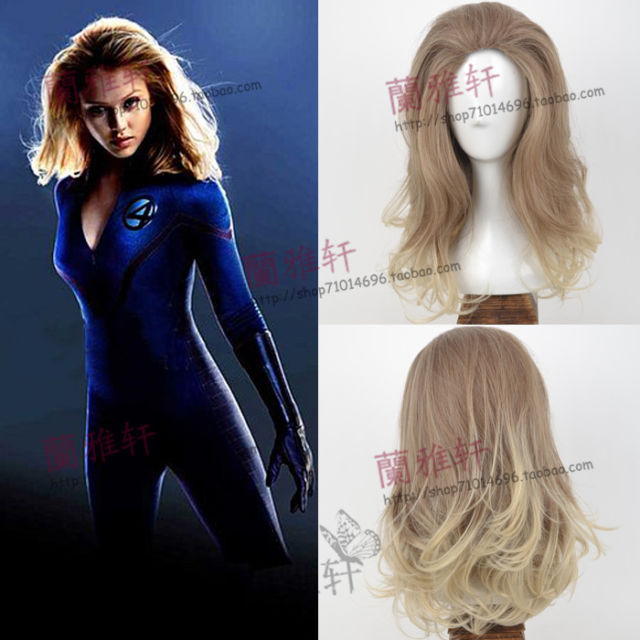 Fantastic Four Invisible Woman Cos Wig Straight Long Mixed Color