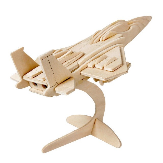 Puzzle 3D Legno Aereo F-15 Modellino Modellismo Collezione Gioco Bambini dfh