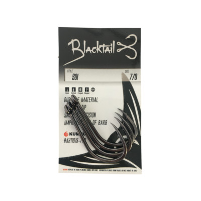 Blacktail Black Nickle SOI Offset Saltwater Bailt Hook KH11019 Select Size