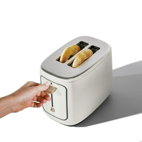 Beautiful 2 Slice Touchscreen Toaster, White Icing by Drew Barrymore