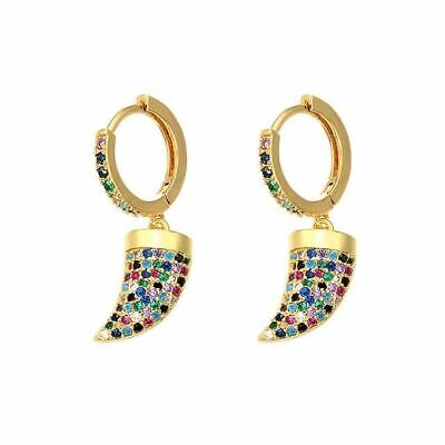 Express Your Style with Women's CZ Small Hoops Rainbow Earrings Cute Colorful