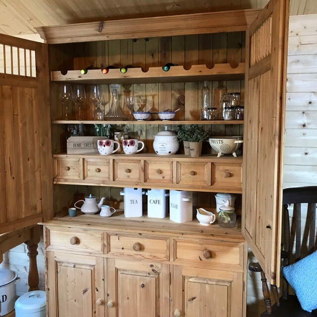 Pine pantry Freestanding Kitchen Larder Unit Cupboard wine rack