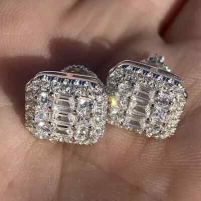 2Ct Round Lab Created Party Stud Earring Women's Gorgeous 14K White Gold Plated