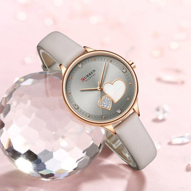 Orologio Da Polso Curren 9077 Donna Analogico Quarzo Moderno Fashion Beige lac