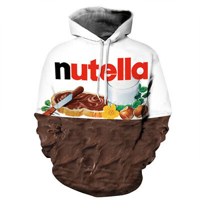 Nutella Pattern Men&Women Hoodies Couples 3D Print Sweatshirts Hoody costume