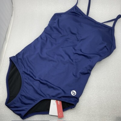 BALEAF Women's Racerback Sz 34 Athletic One Piece Modest Bathing Suit Navy Blue