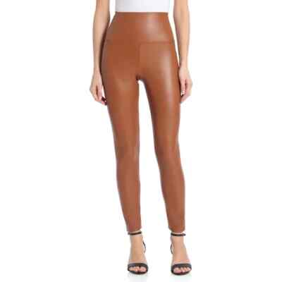 Bagatelle.nyc L65119 Womens Brown High-Rise Faux Leather Leggings Size XS
