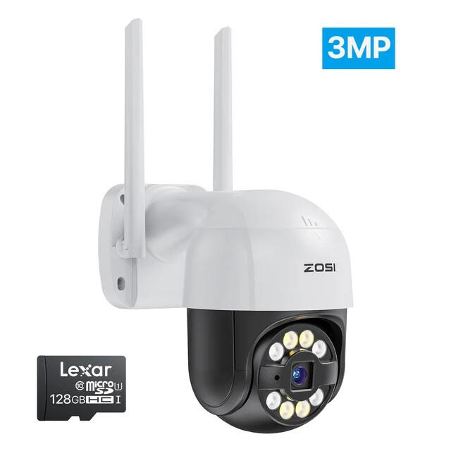 ZOSI WiFi PTZ Camera 2MP 3MP Starlight Night Vison Surveillance Outdoor IP Audio