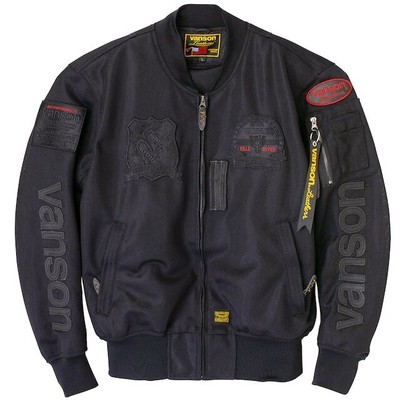 XL Size Vanson Vs24101S Ma-1 Jacket Bk/Bk Inner Compatible 3 Seasons japan