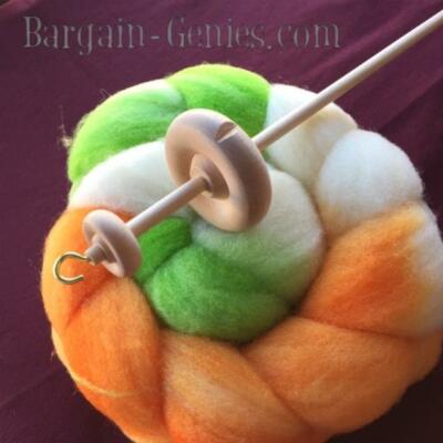 *SALE  ~ Double Top Whorl Drop Spindle Spinning SCA REN 11''x 2'' Natural Finish