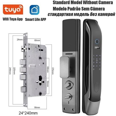 Smart Door Lock Biometric Fingerprint Lock Key IC Card Unlock APP Camera