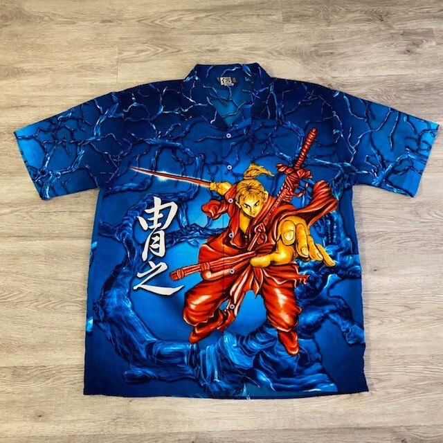 Vintage Anime Trust Button Down Hawaiian Shirt Lightning