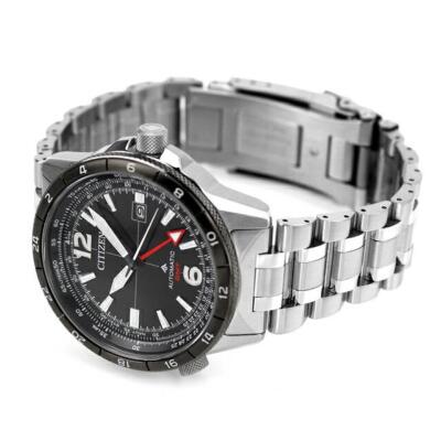 Pre-owned Citizen Promaster Sky Nb6046-59e Silver Gmt Automatic Mechanical Watch Men