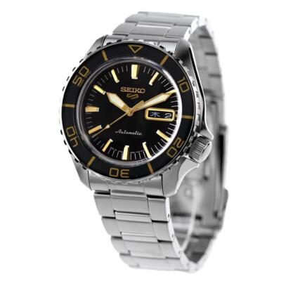 Pre-owned Seiko 5 Sports Sbsa261 Men Watch Japan Black X Gold Automatic Mechanical Diver