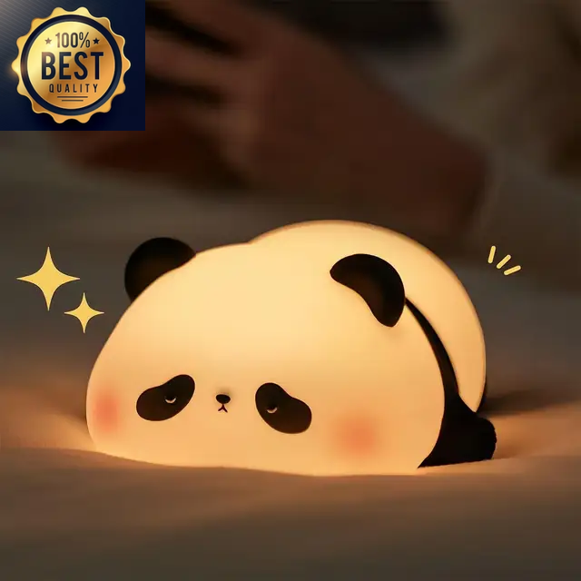 Cute Panda LED Night Lights Cartoon Animals Silicone Lamp Timing Sleeping Lamp USB Rechargeable Bedroom Decoration for Kid Gift